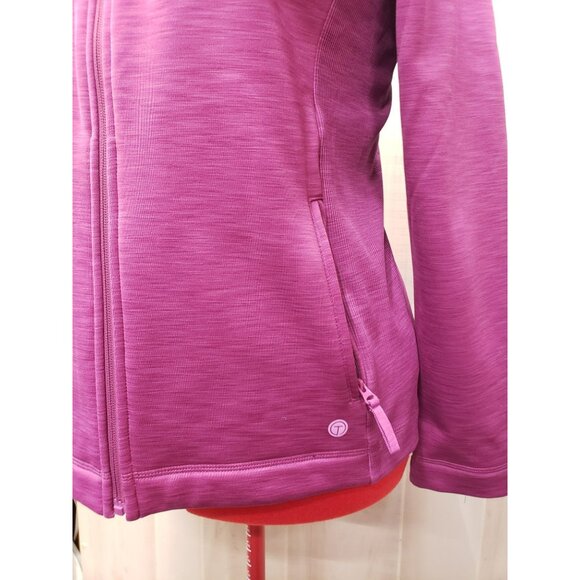 T By Talbots Zip-Up Jacket, Purple, size L, Pockets, Polyester/Spandex Fleece - Picture 3 of 9